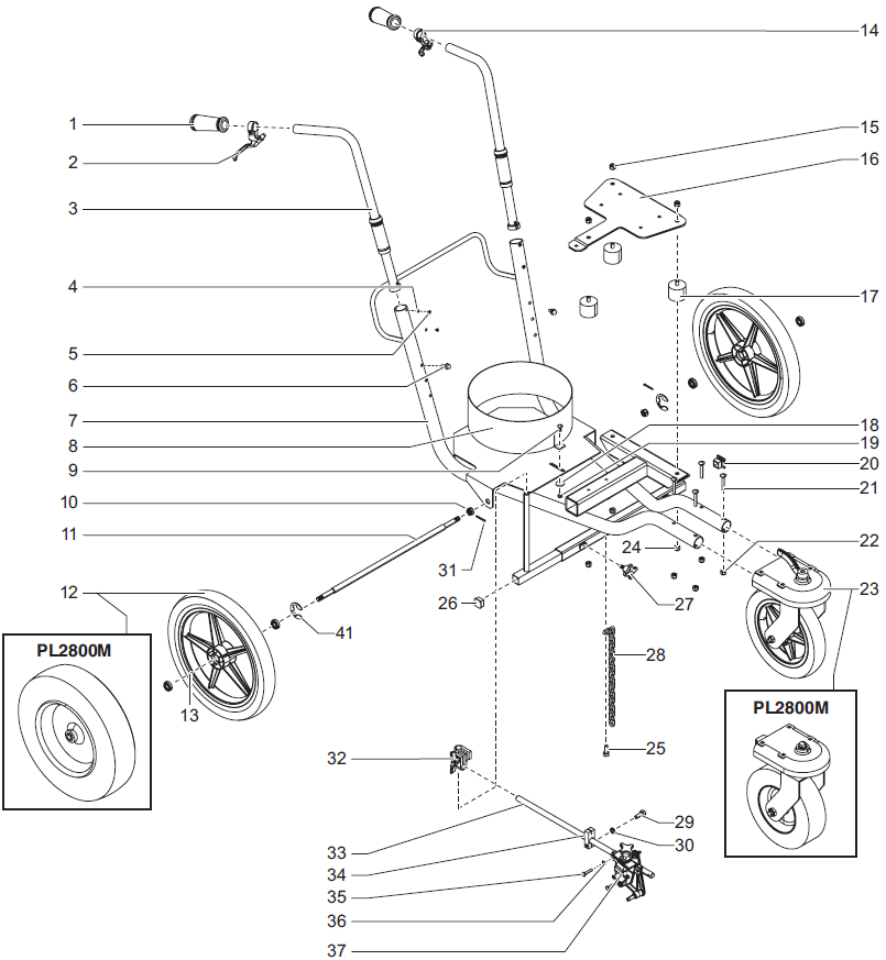 PowrLiner 1800M Cart Assembly Parts PowrLiner 1800M Cart Assembly Parts